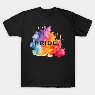 Pride, rainbow watercolor cloud, LGBTQ T-Shirt